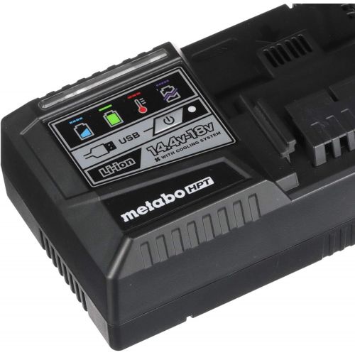  Metabo HPT Rapid Battery Charger | 18V, Lithium-Ion, Slide Style Batteries | USB Port | UC18YSL3M