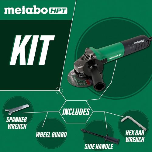  Metabo HPT Angle Grinder | 4-1/2-Inch | AC Brushless | Variable Speed | 12-Amp Motor | 2,800 - 10,000 Rpm | 1,300W | Slide Switch W/ Trigger Lock-On | 1-Year Warranty | G12VE