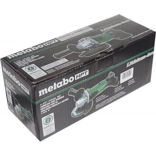  Metabo HPT 18V MultiVolt 4-1/2-Inch Cordless Angle Grinder Slide Switch w/Lock-On Tool Only - No Battery Lifetime Tool Warranty G18DSL2Q4