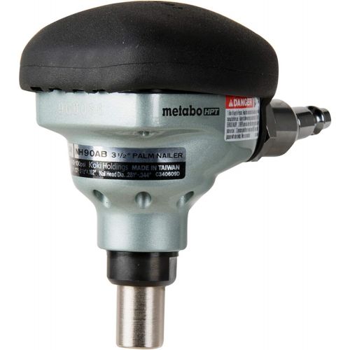  Metabo HPT Palm Nailer, Pneumatic, Accepts Nails From 2-1/2 to 3-1/2, 360° Swivel Fitting, Over-Molded Rubber Grip, Ideal For Joist Hangers & Metal Connectors (NH90AB)