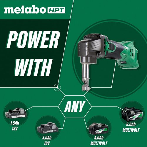  Metabo HPT Nibbler | 18V Cordless | Tool Only - No Battery | 180 Degree 3-Stop Die Holder | CN18DSLQ4