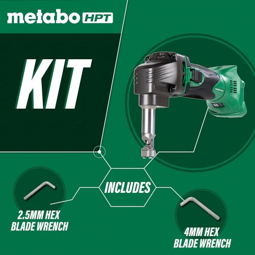  Metabo HPT Nibbler | 18V Cordless | Tool Only - No Battery | 180 Degree 3-Stop Die Holder | CN18DSLQ4