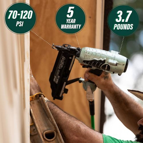  Metabo HPT Finish Nailer Kit, 16 Gauge, Finish Nails - 1-Inch up to 2-1/2-Inch, Integrated Air Duster, 5-Year Warranty (NT65M2S)