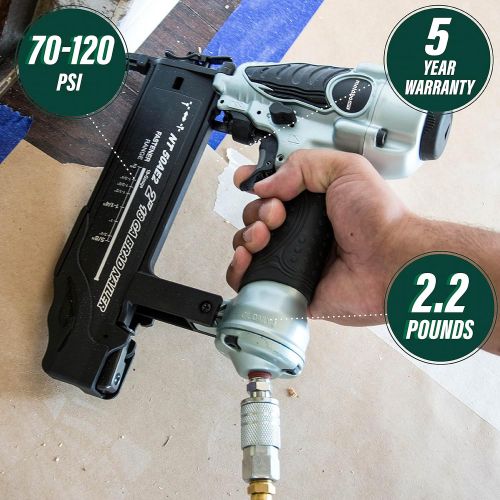  Metabo HPT Brad Nailer Kit, Pneumatic, 18 Gauge, 5/8-Inch up to 2-Inch Brad Nails, Tool-less Depth Adjustment, Selective Actuation Switch, 5-Year Warranty (NT50AE2)