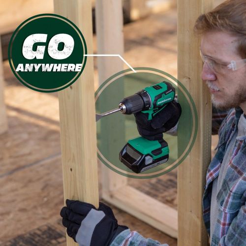  Metabo HPT Cordless Drill | 18V | Sub-Compact | Brushless Motor | Lithium-Ion Batteries | Lifetime Tool Warranty | DS18DDX