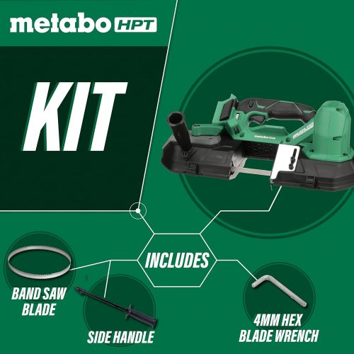  Metabo HPT Cordless Band Saw, Tool Only - No Battery, Brushless Motor, 3-1/4, Auto Mode, Variable Speed Dial, Lifetime Tool Warranty (CB18DBLQ4)