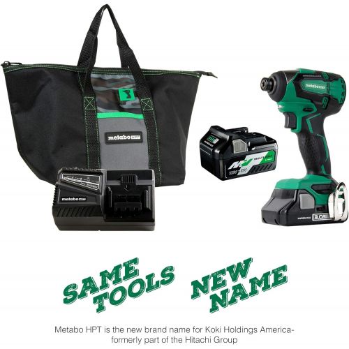  Metabo HPT WH18DBFL2T 18V Cordless Impact Driver | Includes 2 Batteries (1) 36V/18V Multivolt 5.0Ah & (1) 18V Compact 3.0Ah Battery | 1,522 in-lbs of Torque | Up to 3,100 Rpm 3,400