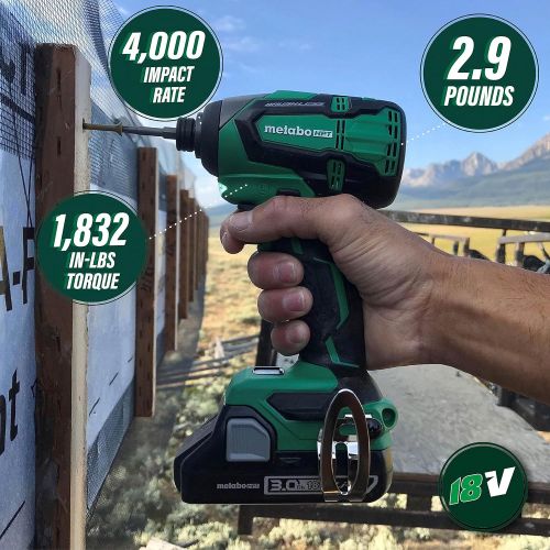  Metabo HPT WH18DBFL2T 18V Cordless Impact Driver | Includes 2 Batteries (1) 36V/18V Multivolt 5.0Ah & (1) 18V Compact 3.0Ah Battery | 1,522 in-lbs of Torque | Up to 3,100 Rpm 3,400