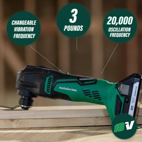  Metabo HPT Cordless Oscillating Multi-Tool | 18V Brushless Motor | Variable Speed Mode Functions | Tool-less Blade Change | Lifetime Tool Warranty | Bare Tool - No Battery (CV18DBL