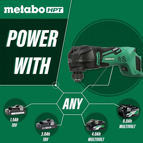  Metabo HPT Cordless Oscillating Multi-Tool | 18V Brushless Motor | Variable Speed Mode Functions | Tool-less Blade Change | Lifetime Tool Warranty | Bare Tool - No Battery (CV18DBL