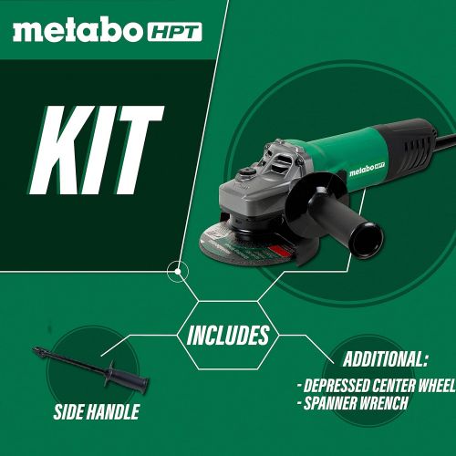  Metabo HPT Angle Grinder, 4.5-Inch, 10.5 Amp, Side Switch | G12SA4