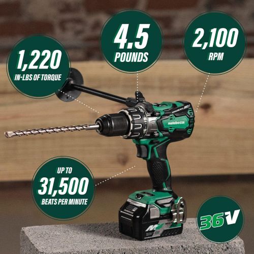  Metabo HPT 36V MultiVolt Cordless Hammer Drill Kit with Batteries and Charger | DV36DAG