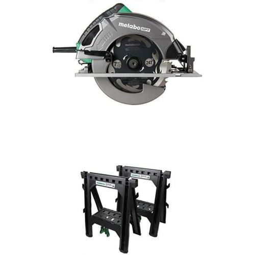  Metabo HPT 7-1/4 Circular Saw Kit with Folding Sawhorses (2-Pack)