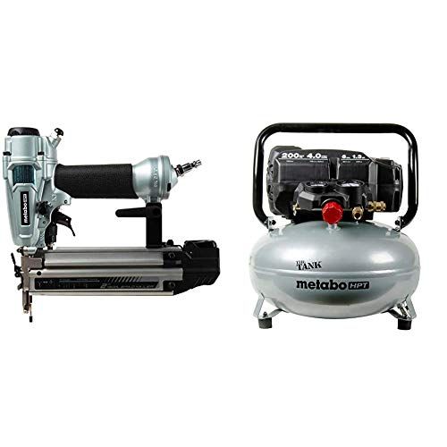  Metabo HPT Brad Nailer with THE TANK Pancake Air Compressor