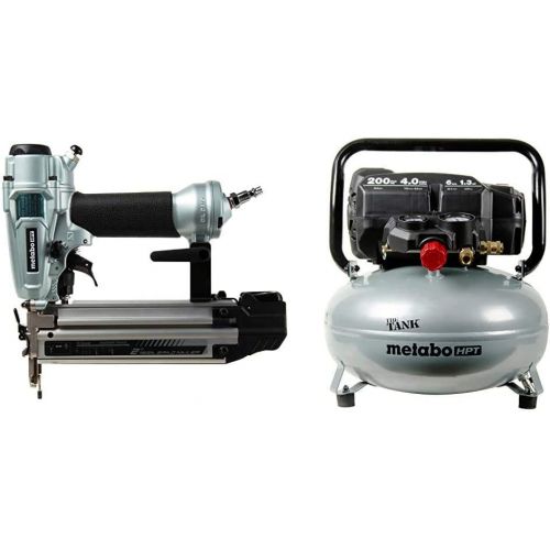  Metabo HPT Brad Nailer with THE TANK Pancake Air Compressor