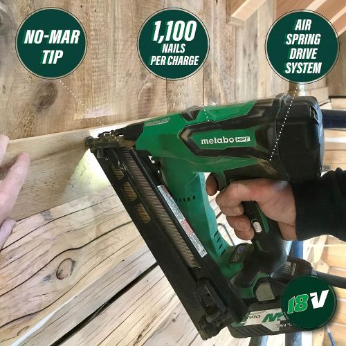  Metabo HPT 18V Cordless Angled Finish Nailer | Tool Only - No Battery | Brushless Motor | 15 Gauge, 1-1/4Up To 2-1/2 Finish Nails | Lifetime Tool Warranty | NT1865DMASQ7