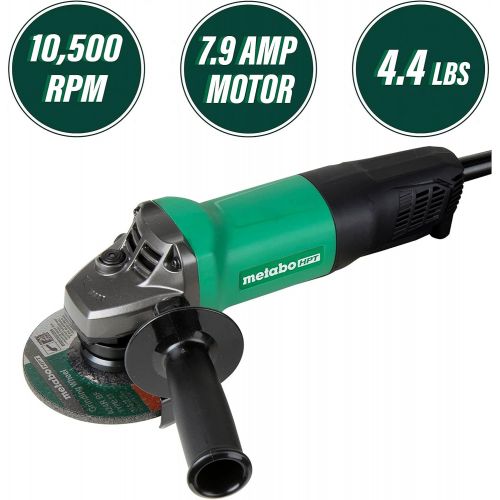  Metabo HPT 4-1/2-Inch Angle Grinder | Non-locking Paddle Switch | 7.9 Amp | Smallest Grip Circumference in its Class | 900W Input Motor | Lightweight | Dual-position Handle (G12SQ2