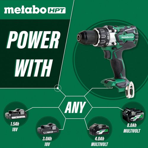  Metabo HPT 18V Cordless Brushless Driver Drill - Tool Only | No Battery | 1, 205 In/Lbs of Turning Torque | Reactive Force Control | 1/2 Keyless All-Metal Chuck | Lifetime Tool War