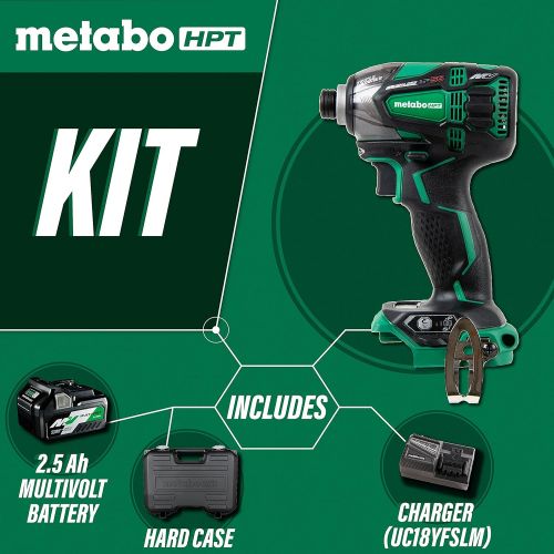  Metabo HPT 36V MultiVolt Triple Hammer Cordless Impact Driver Kit | Two Batteries and Charger | WH36DBG