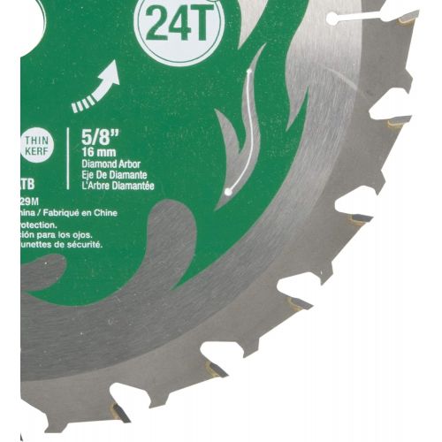  Metabo HPT Circular Saw Blade, 7-1/4, 24T, Framing/Ripping, VPR Blade w/Tungsten Carbide Tips (115429M)