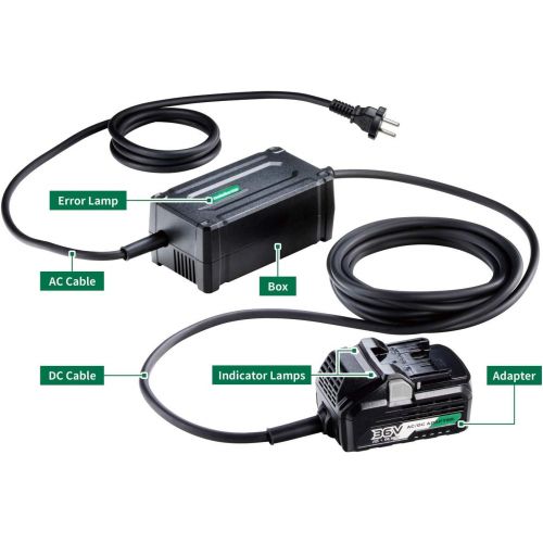  Metabo HPT MultiVolt AC Adapter Power Source Option for All 36V Metabo HPT MultiVolt Tools 20 Ft Pivoting Cord Can Be Used with Generators or Long Extension Cords ET36A