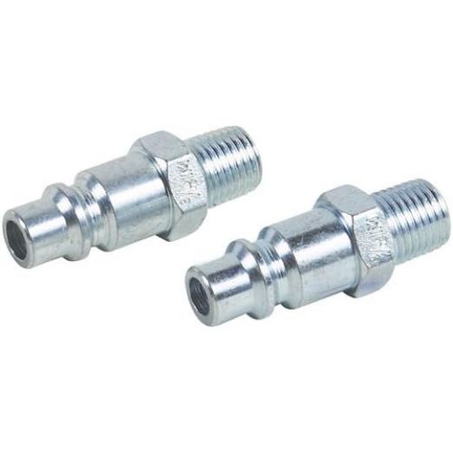  Metabo HPT Industrial Air Plug Set, 3/8 Inch Body Size, 1/4 Inch NPT Male Threads Size, Zinc Plated Steel, 2-Pack (115324M)