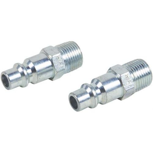  Metabo HPT Industrial Air Plug Set, 3/8 Inch Body Size, 3/8 Inch NPT Male Threads Size, Zinc Plated Steel, 2-Pack (115322M)