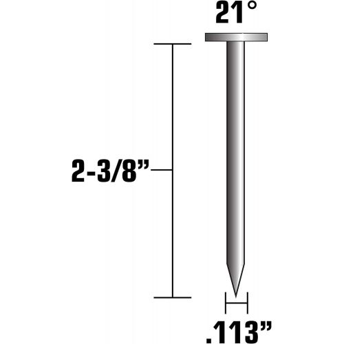  Metabo HPT 2-3/8 Inch Smooth Bright Basic Plastic Strip Nails 5,000 Count 10102HPT