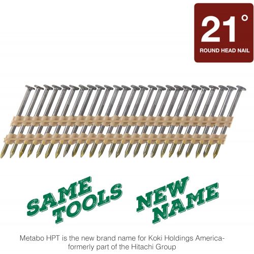  Metabo HPT 2-3/8 Inch Smooth Bright Basic Plastic Strip Nails 5,000 Count 10102HPT