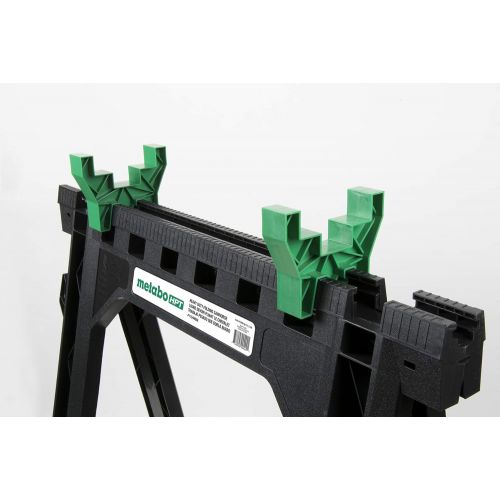 Metabo HPT Folding Sawhorses, Heavy Duty Stand, 4 Sawbucks, 1200 Pound Capacity, Built-In Cord Hooks and Shelves, 2-Pack (115445M) & Swanson Tool Co S0101 7 Inch Speed Square Tile