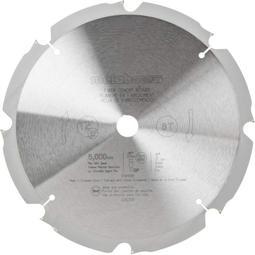  Metabo HPT 18109M 8-Teeth Polycrystalline Diamond 12 Dry Cutting Fiber Cement Saw Blade