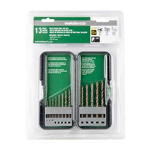  Metabo HPT Drill Bit Set, 13 Piece, Gold Oxide, Twist (115134M)