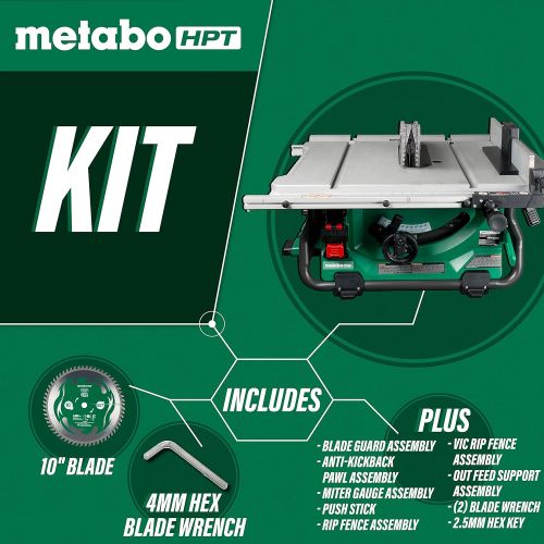  Metabo HPT 36V MultiVolt Cordless Table Saw 10-Inch Blade Tool Only - No Battery C3610DRJQ4