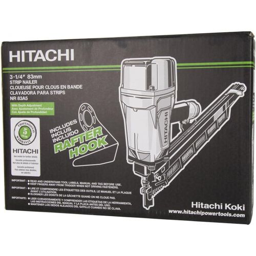  Hitachi NR83A5 3-14 Plastic Collated Framing Nailer with Rafter Hook