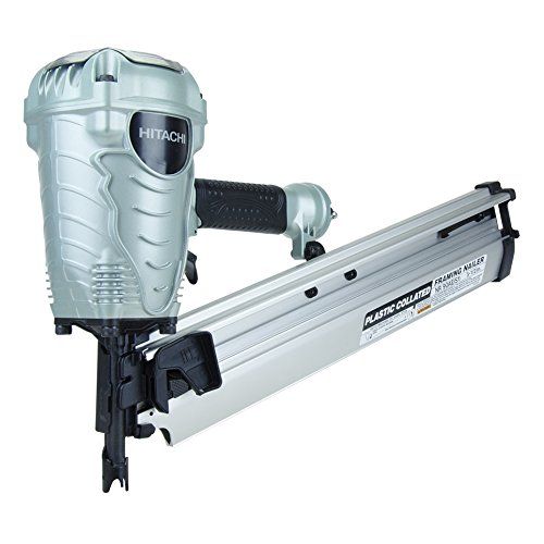  Hitachi NR90AES1 Framing Nailer, 2-Inch to 3-12-Inch Plastic Collated Full Head Nails, 21 Degree Pneumatic, Selective Actuation Switch, 5-Year Warranty