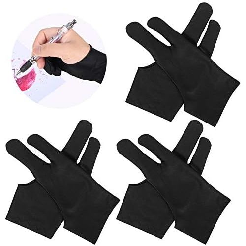 [아마존베스트]metagio Pack of 6 elastic anti-fouling gloves, drawing glove, tablet, drawing glove, suitable for the right and left hand, freehand drawing gloves for graphics tablets