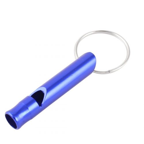  Metal Key Ring Aluminium Alloy Whistle Shape Pendant Keys Holder Royal Blue by Unique Bargains