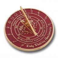 Metal ANTIQUECOLLECTION 40th Ruby Wedding Anniversary Sundial Gift