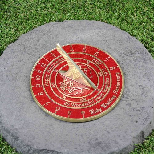  Metal ANTIQUECOLLECTION 40th Ruby Wedding Anniversary Sundial Gift