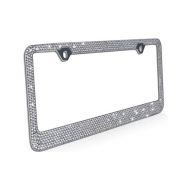 Metal License Plate Frame with Glitter Bling Rhinestone Diamonds