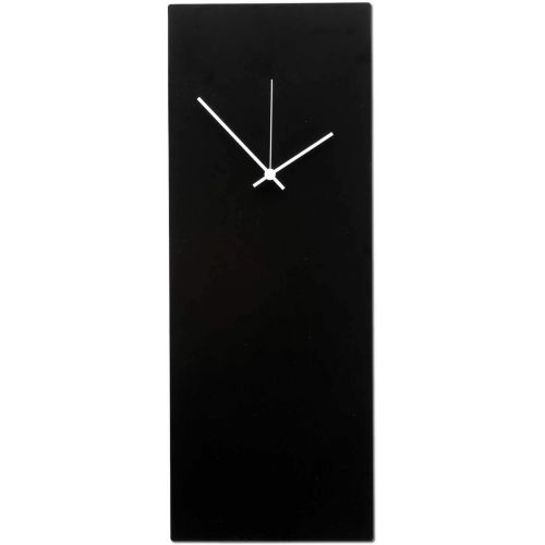  Metal Art Studio Blackout White Clock Large Modern Wall Decor, Black Face Hands