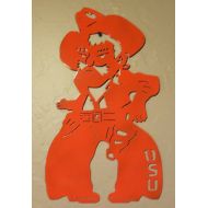 /Metalartbyus Pistol Pete Oklahoma state cowboys plasma metal art. Yard stake or flat. Flag decor.