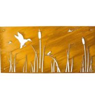 Metalartfever Privacy Screen | Metal Wall Art With Duck Cattails & Dragonflies