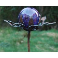 Metalgardenart Garden Glass Ball - GARDEN STAKE - Metal Steel Enclosure