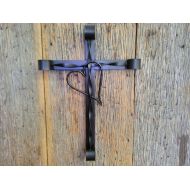 /Metalkraftdecor rustic wrought iron wall art, metal cross wall hanging, large crucifix