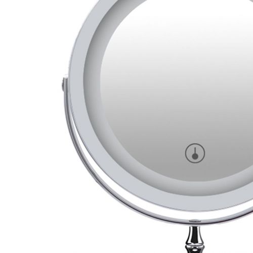  Metcandy USB Charging led Makeup Mirror Double-Sided 10X Desktop Dimmable Creativity Girl Dorm Room Bathroom Dressing Room Beauty Cosmetic Mirror, Silver, 7inch