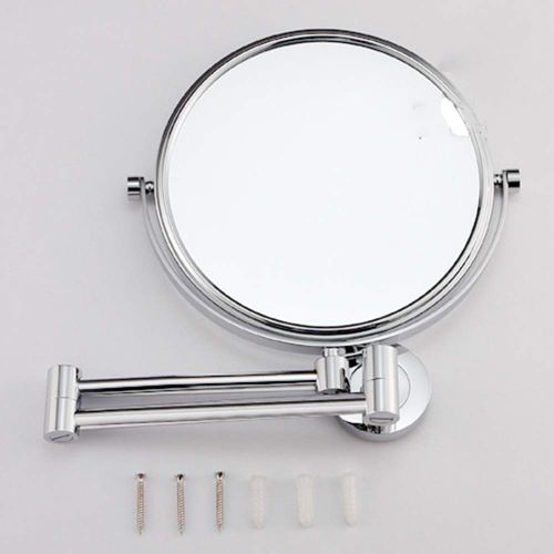  Metcandy Magnifying Wall-Mounted Vanity Mirror Expandable Telescopic 360° Rotating 8-inch Bathroom Vanity Mirror,Chrome,7X