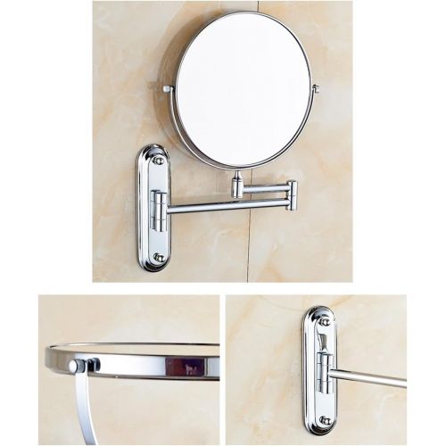  Metcandy Vanity Mirror Magnifying Wall Mounted Shaving Makeup Luxury Waterproof 360° Free Rotating Clarity Bathroom Mirror, 8inch