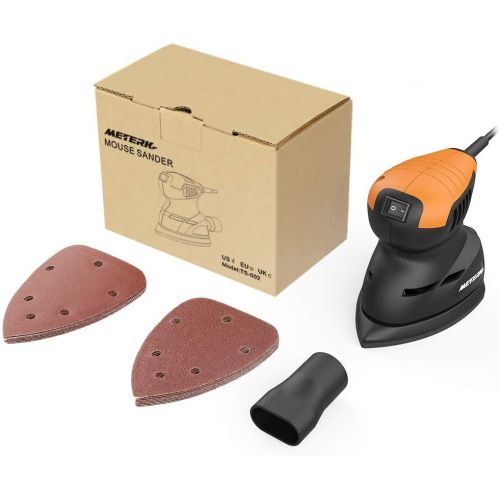  [아마존 핫딜]  [아마존핫딜]Random Orbit Sander, Meterk 13500RPM Mouse Detail Sander Wall Putty Polishing Machines Sander with 16PCS Sandpapers Dust Collection Port for Tight Spaces Sanding in Home Decoration