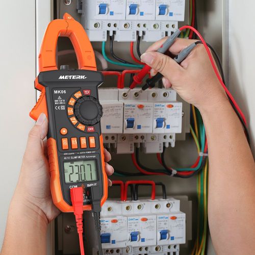  [아마존 핫딜]  [아마존핫딜]Clamp Meter Meterk Stromzange 4000 Counts Beruehrungsloser Multimeter Auto Range AC/DC Spannung Strom Widerstand Kapazitanz Frequenz Diode Hz Test mit Hinterbeleuchtung LCD-Bildschi